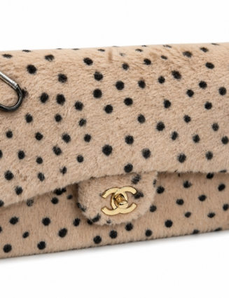 Double-box packaging Chanel 26A leopard print plush polka dot series CF chain bag